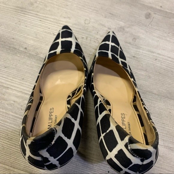 Black and white square print stiletto heel - Picture 7 of 10